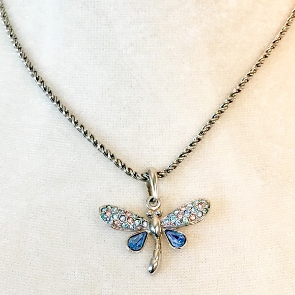 Swarovski Jewelry - Vintage Swarovski Necklace with Dragonfly Pendant